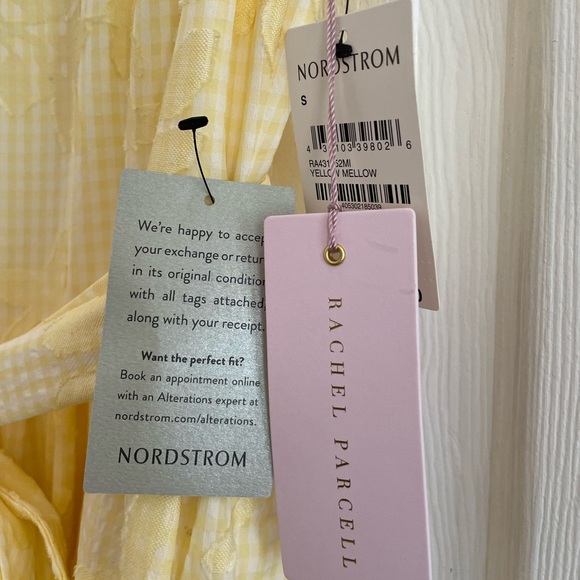 NWT Rachel Parcell Yellow Gingham Lace Dress Size Small - Picture 5 of 9